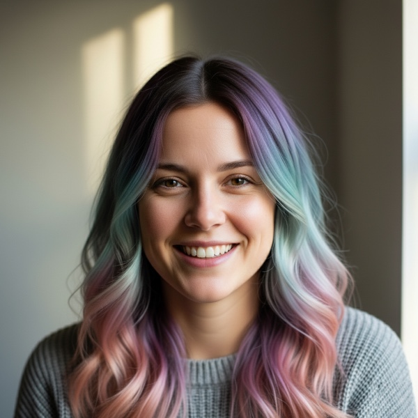 Regenbogen Ombré hairstyle preview