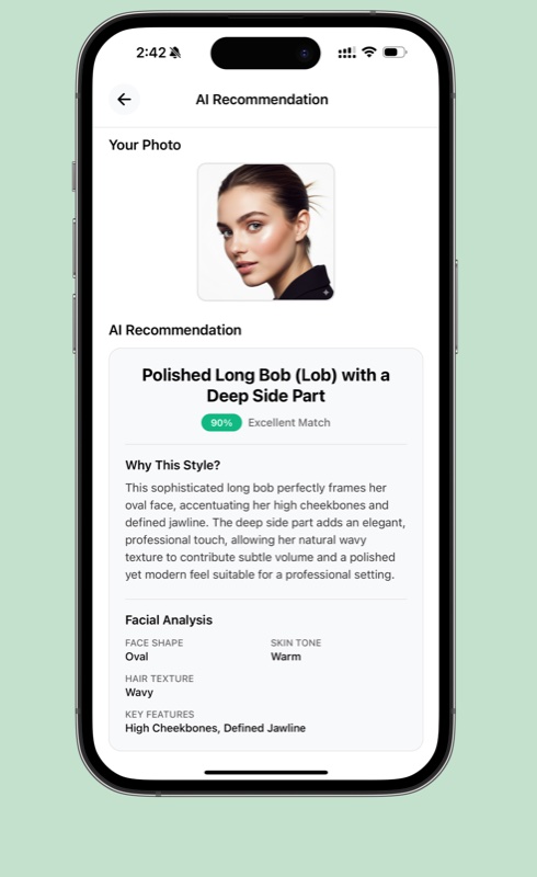 Step 1 — uploading a portrait into the AI Match flow